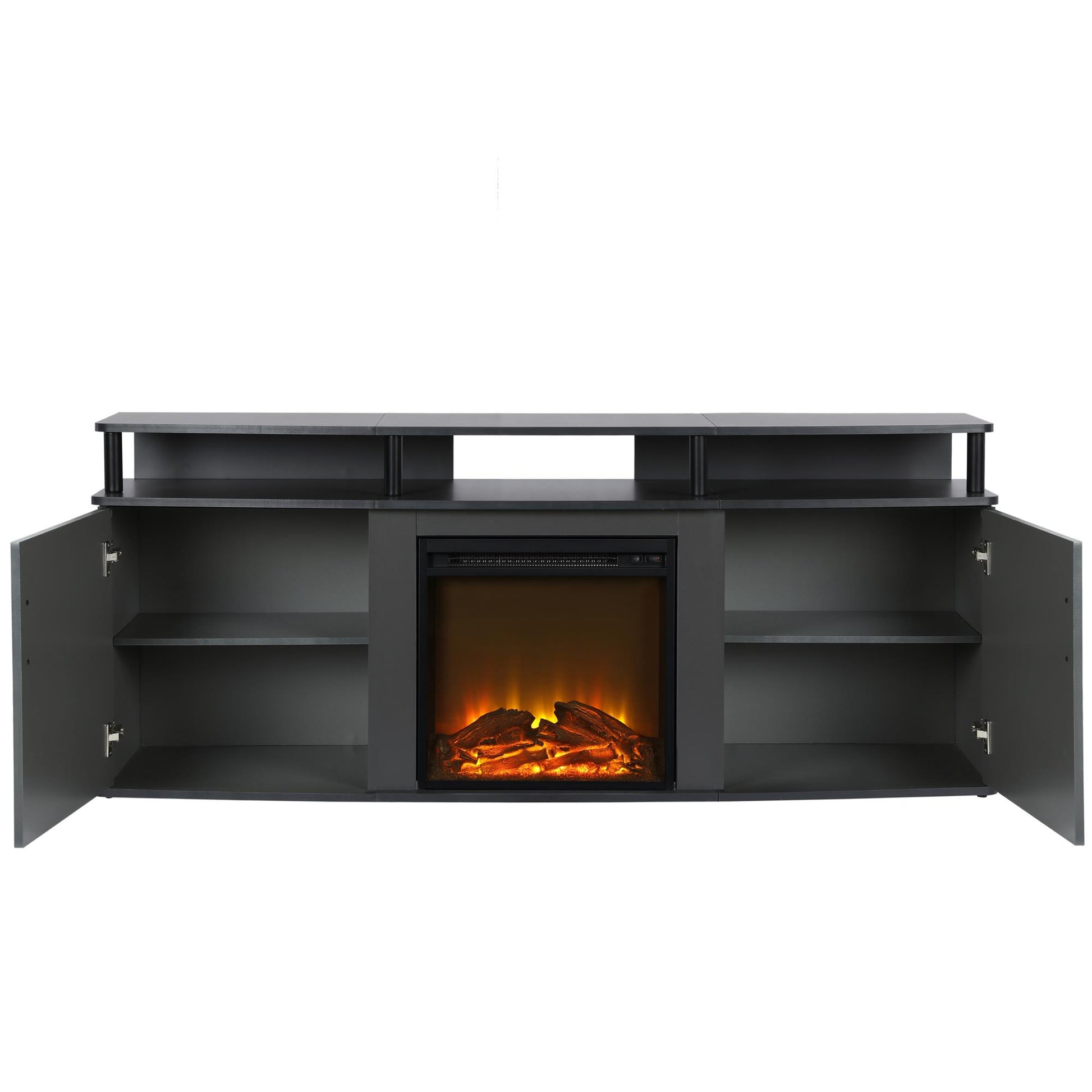 Carson Electric Fireplace TV Console for TVs up to 70 Inch - Gray