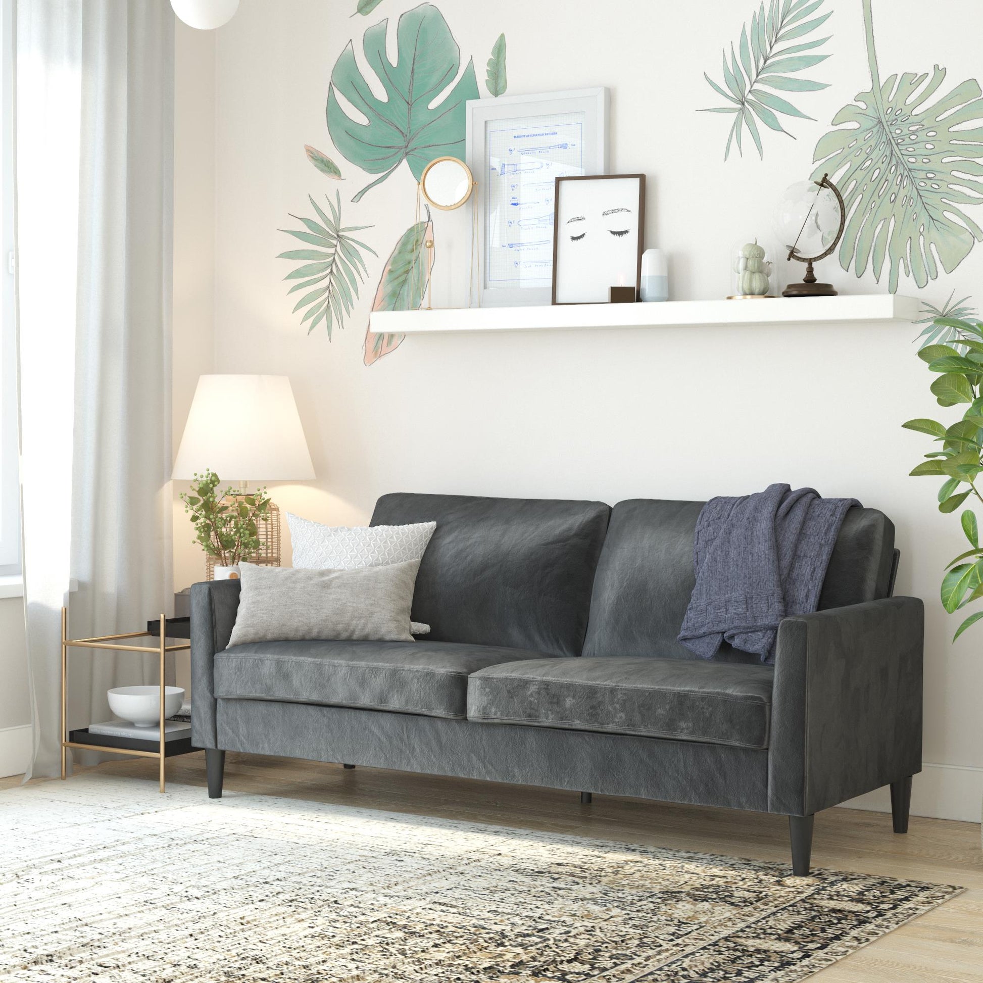 Winston Sofa with Pocket Coils - Dark Gray