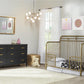 Monarch Hill Hawken 6 Drawer Dresser with Gold Feather Drawer Pull - Black