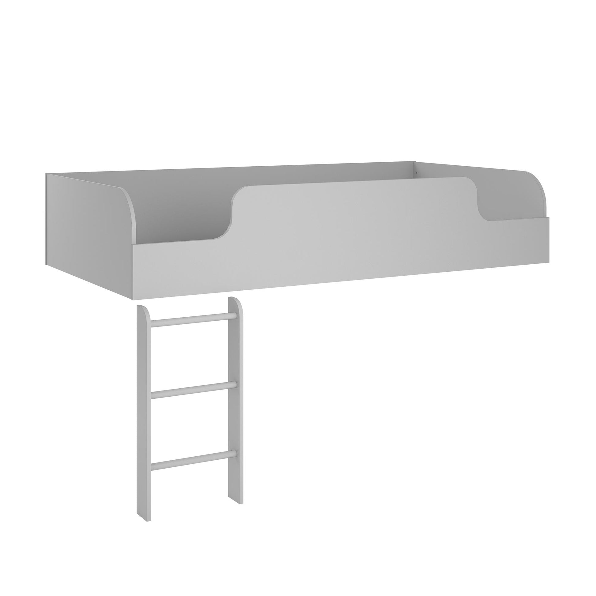 Elements Loft Bed Platform with Ladder, Dove Gray - Dove Gray