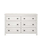 Farmington 6 Drawer Rustic Farmhouse Dresser with Linen Interiors - Ivory Oak