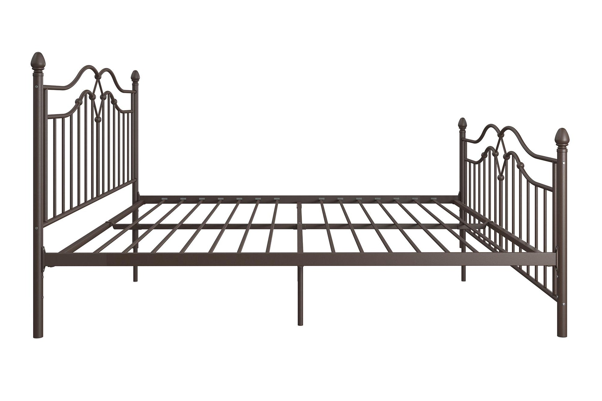 Tokyo Metal Bed with Headboard, Footboard and Metal Slats - Bronze - King