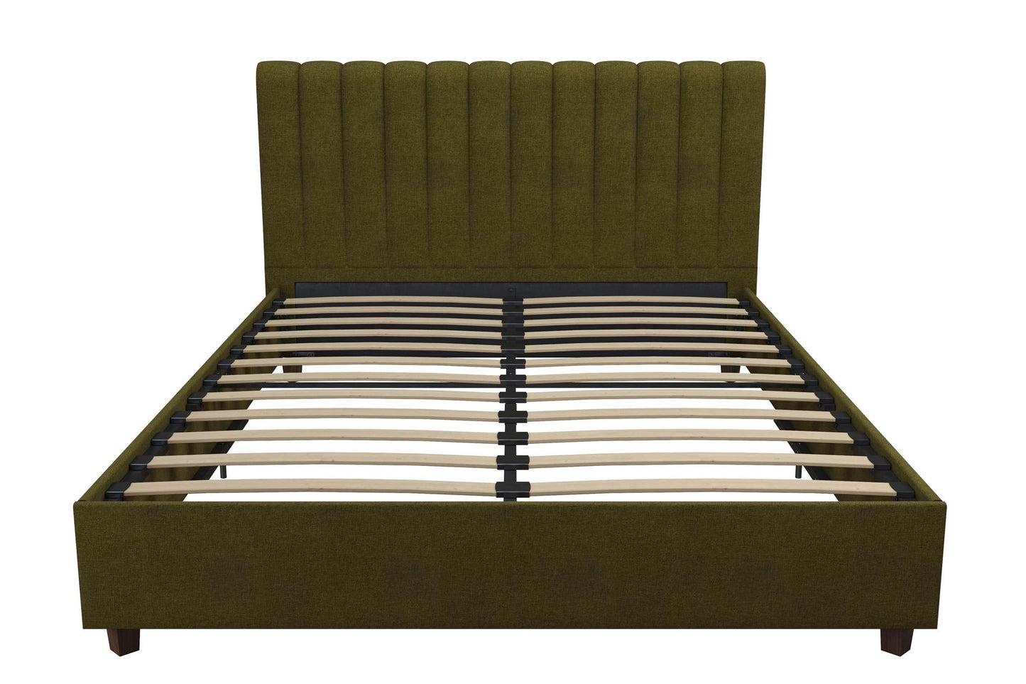 Brittany Upholstered Bed - Green - Queen
