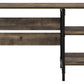 Carter Rustic Industrial Single Pedestal Desk with Shelves - Rustic