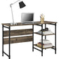 Carter Rustic Industrial Single Pedestal Desk with Shelves - Rustic