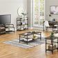 Carter Rustic Industrial Single Pedestal Desk with Shelves - Rustic