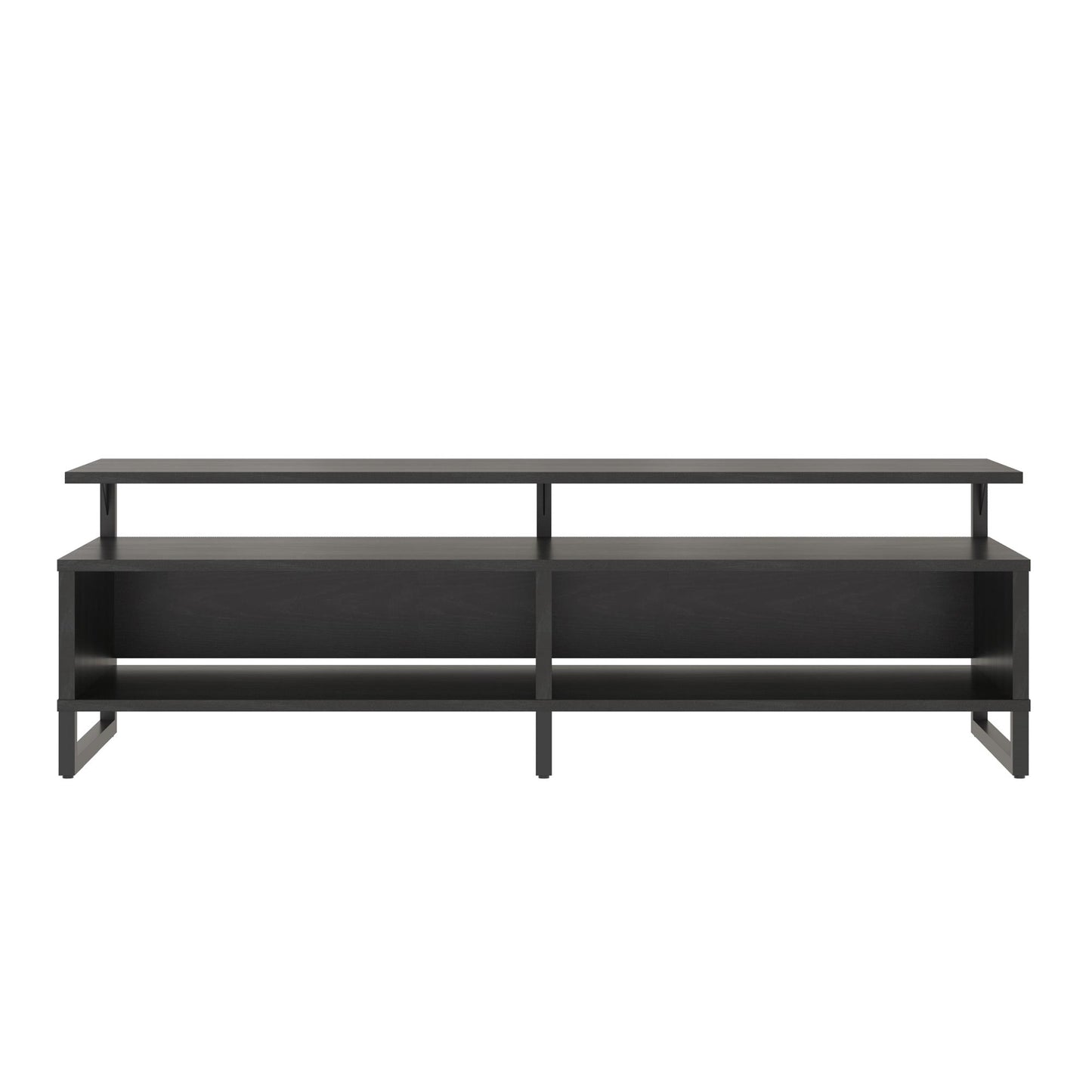 Whitby TV Stand for TVs up to 65" with Four Shelves - Black Oak