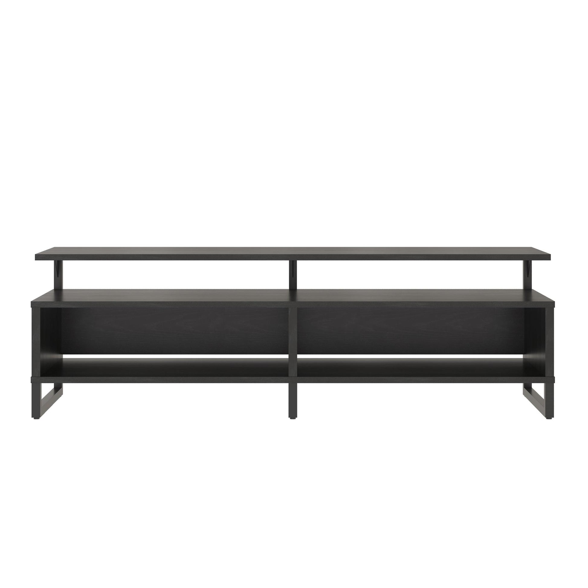 Whitby TV Stand for TVs up to 65" with Four Shelves - Black Oak