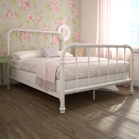 Jenny Lind Metal Bed with Twist Spindles - White - Full