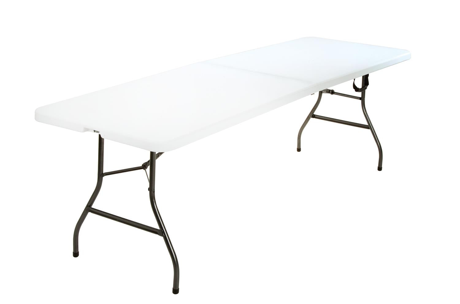 8 ft Fold-in-Half Banquet Folding Table with Handle - Black - 8’ FIH