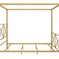 Rosedale Metal Four-Poster Canopy Bed with Crisscross Headboard and Footboard - Gold - Queen
