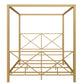 Rosedale Metal Four-Poster Canopy Bed with Crisscross Headboard and Footboard - Gold - Full