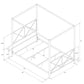 Rosedale Metal Four-Poster Canopy Bed with Crisscross Headboard and Footboard - Gold - Full