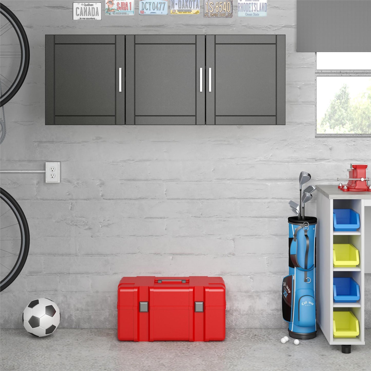 Callahan 54 Inch Multipurpose Utility Wall Cabinet  - White