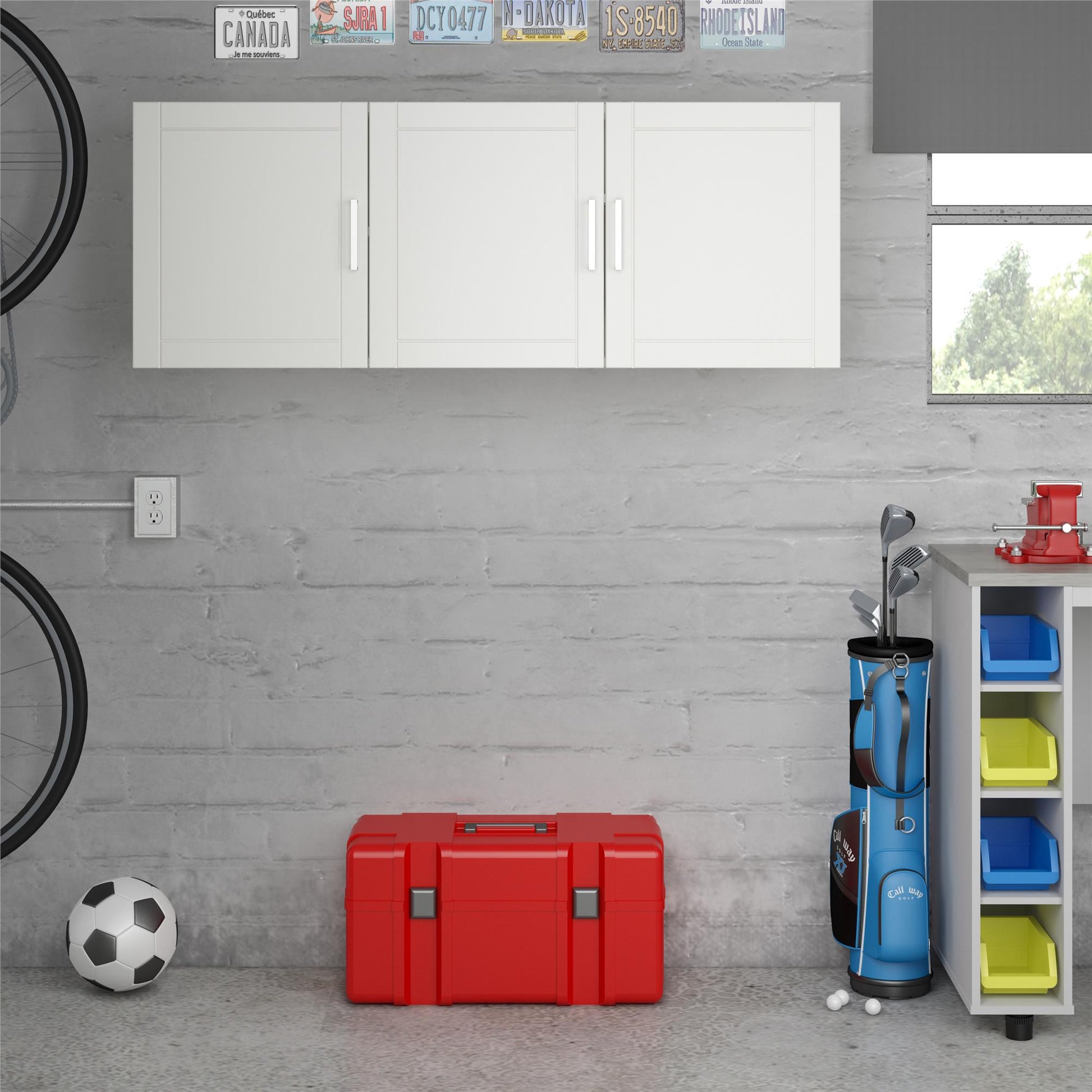 Callahan 54 Inch Multipurpose Utility Wall Cabinet  - White