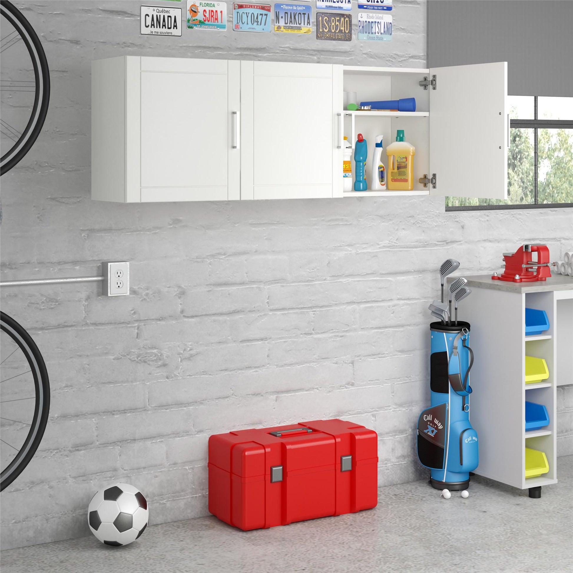 Callahan 54 Inch Multipurpose Utility Wall Cabinet  - White