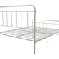 Wallace Spindle Metal Bed with Elegant Curves and Slats - White - Queen