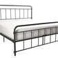 Wallace Spindle Metal Bed with Elegant Curves and Slats - Black - King