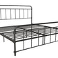 Wallace Spindle Metal Bed with Elegant Curves and Slats - Black - King