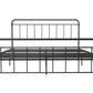 Wallace Spindle Metal Bed with Elegant Curves and Slats - Black - King
