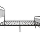Wallace Spindle Metal Bed with Elegant Curves and Slats - Black - King