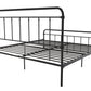 Wallace Spindle Metal Bed with Elegant Curves and Slats - Black - King