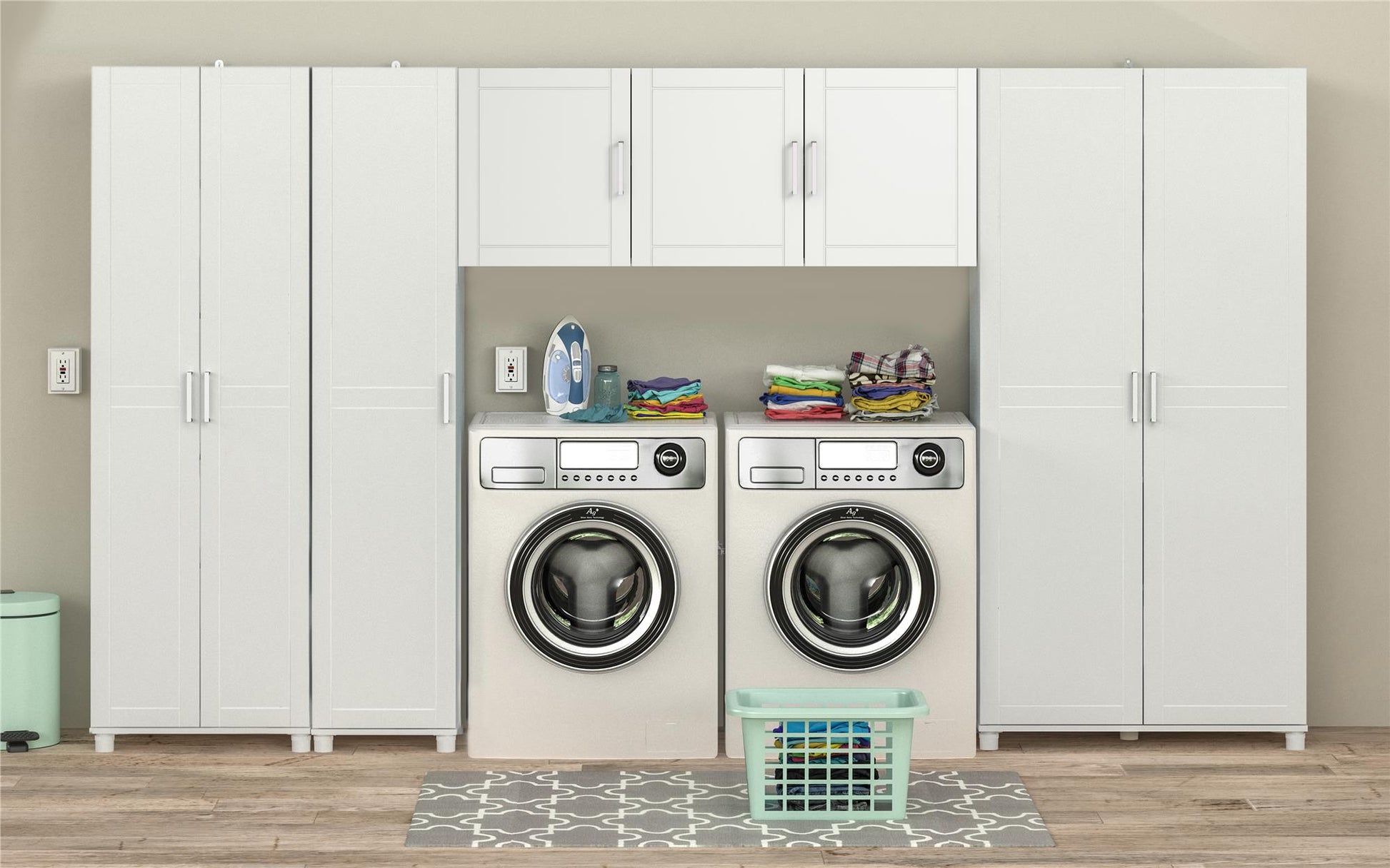 Callahan 54 Inch Multipurpose Utility Wall Cabinet  - White