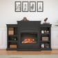 Lamont Mantel Fireplace with Side Shelves and 26 Inch Fireplace Insert - Black
