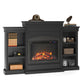 Lamont Mantel Fireplace with Side Shelves and 26 Inch Fireplace Insert - Black