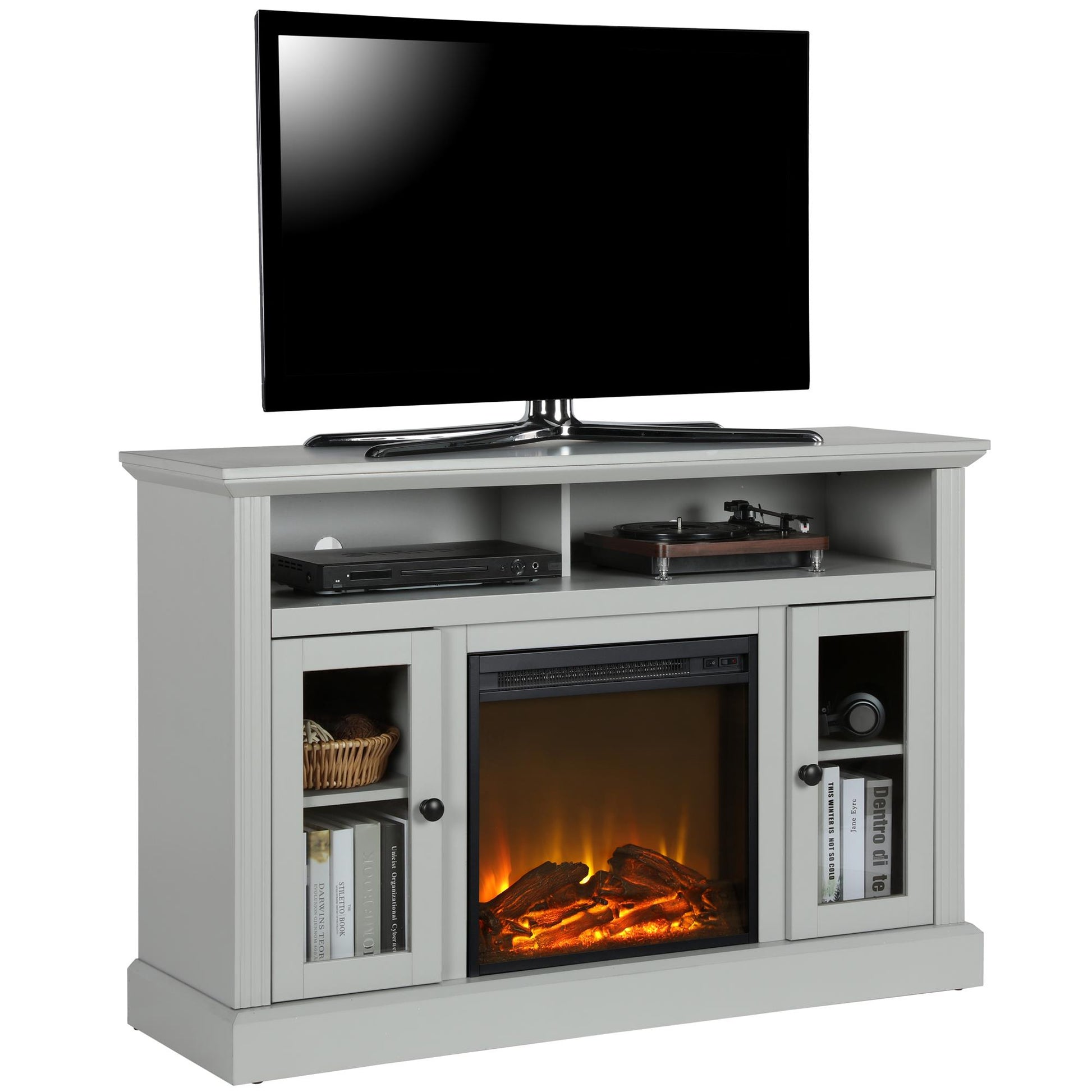 Chicago Electric Fireplace TV Console for TVs up to 50 Inch - Dove Gray