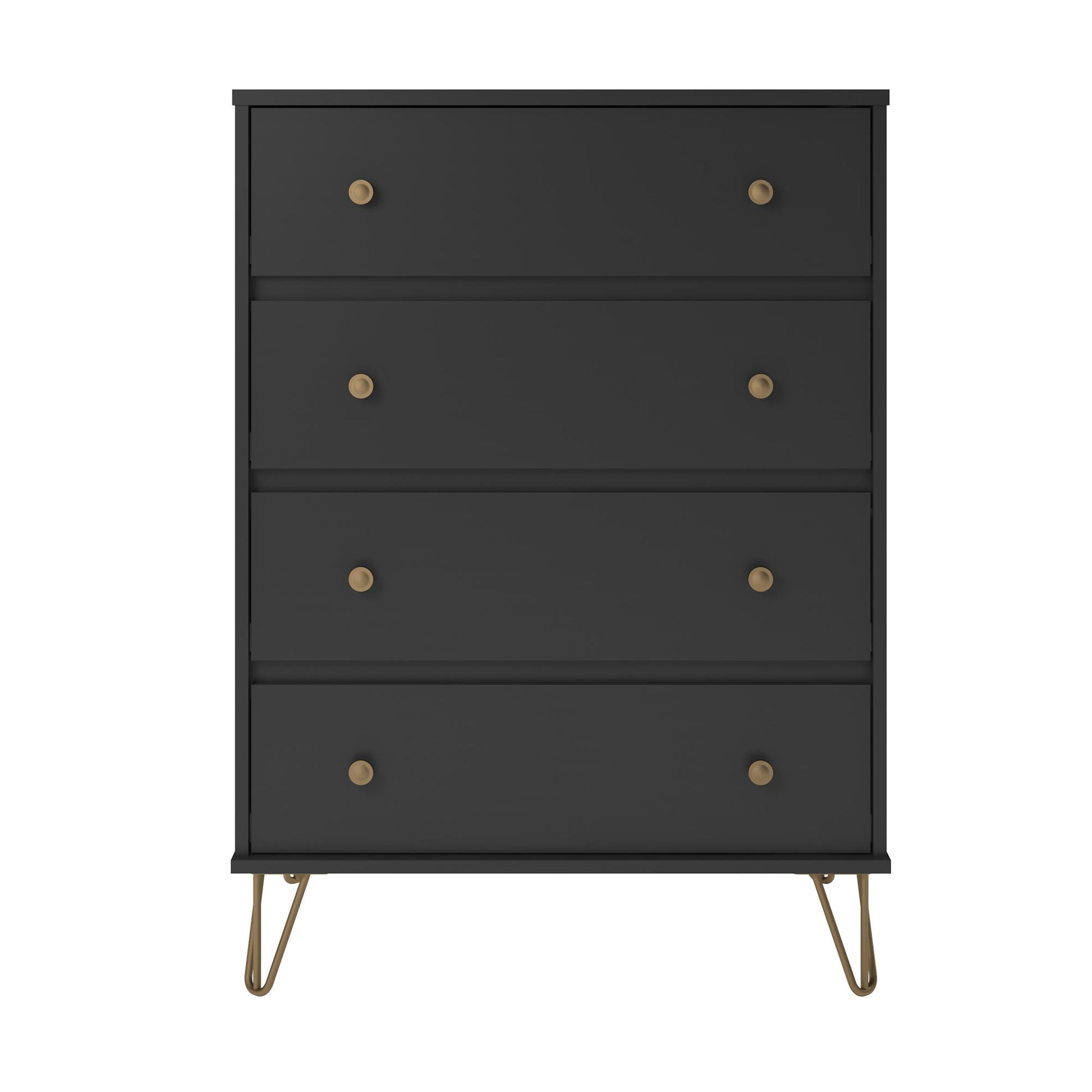 Owen 4 Drawer Dresser, Black - Black