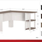 Dakota Computer L Desk with Side Bookshelf and Large Worksurface - Dove Gray