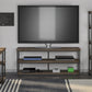 Ashlar Desk with Open Storage Shelves and Metal Legs - Weathered Oak