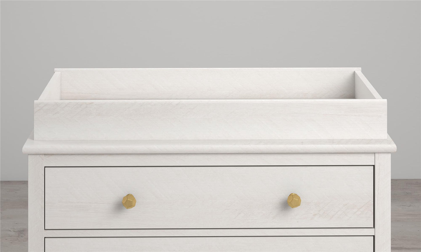 Poppy Changing Table Topper for Nursery Dresser - Ivory Oak