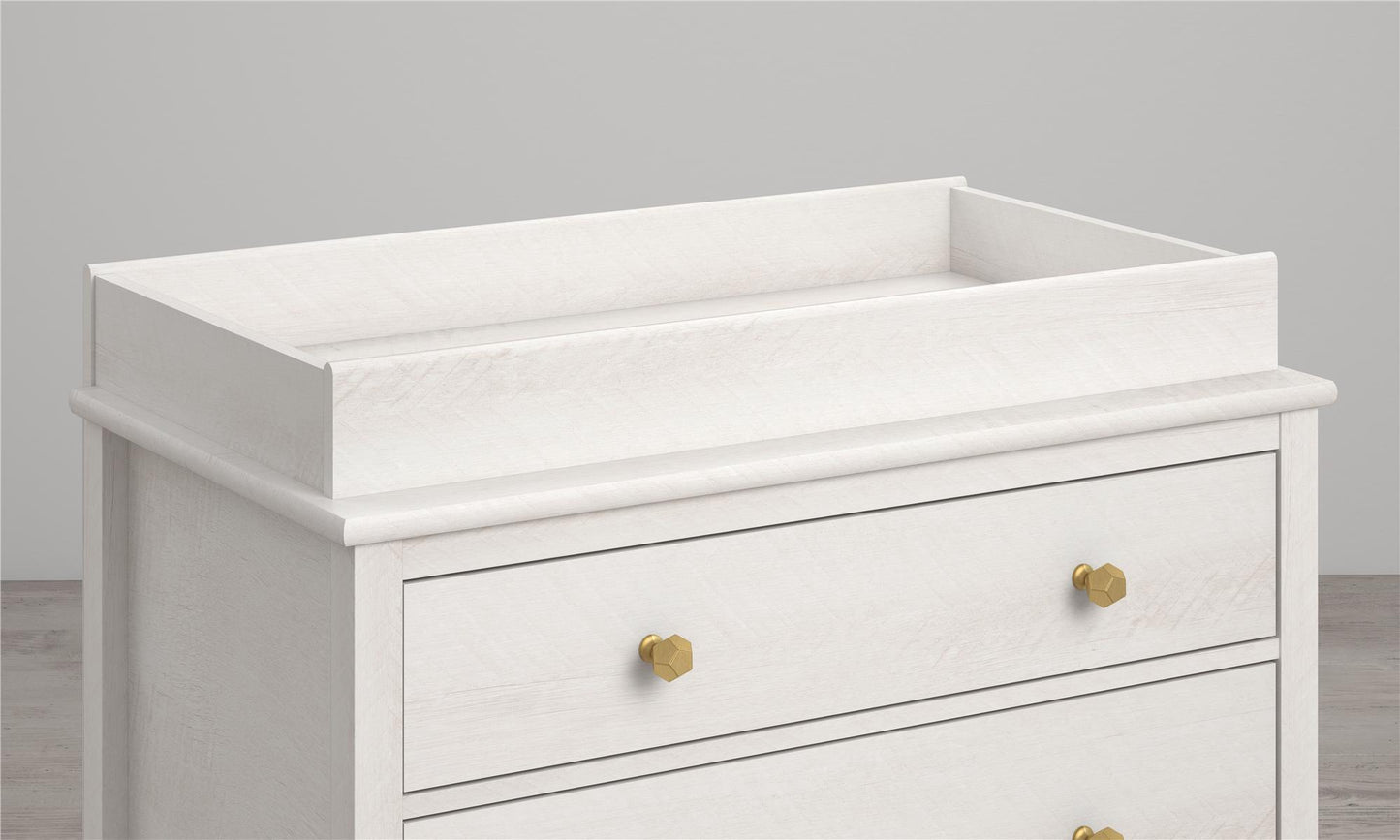 Poppy Changing Table Topper for Nursery Dresser - Ivory Oak