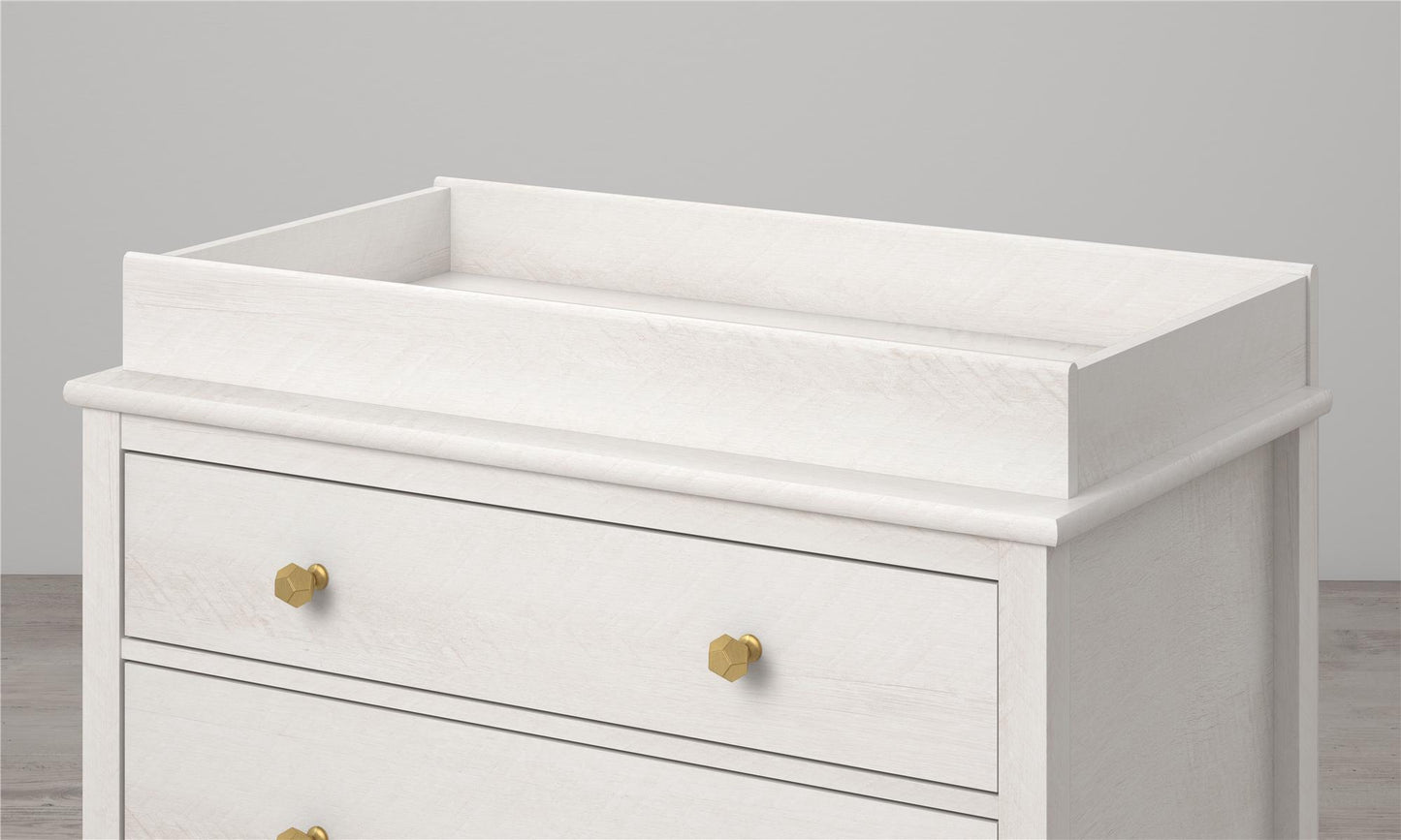 Poppy Changing Table Topper for Nursery Dresser - Ivory Oak