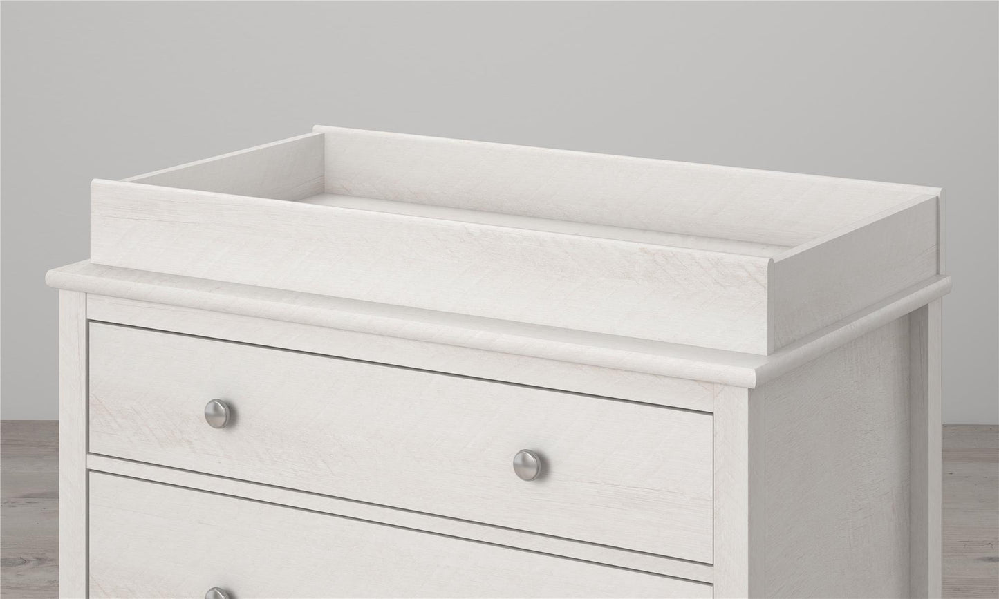 Poppy Changing Table Topper for Nursery Dresser - Ivory Oak