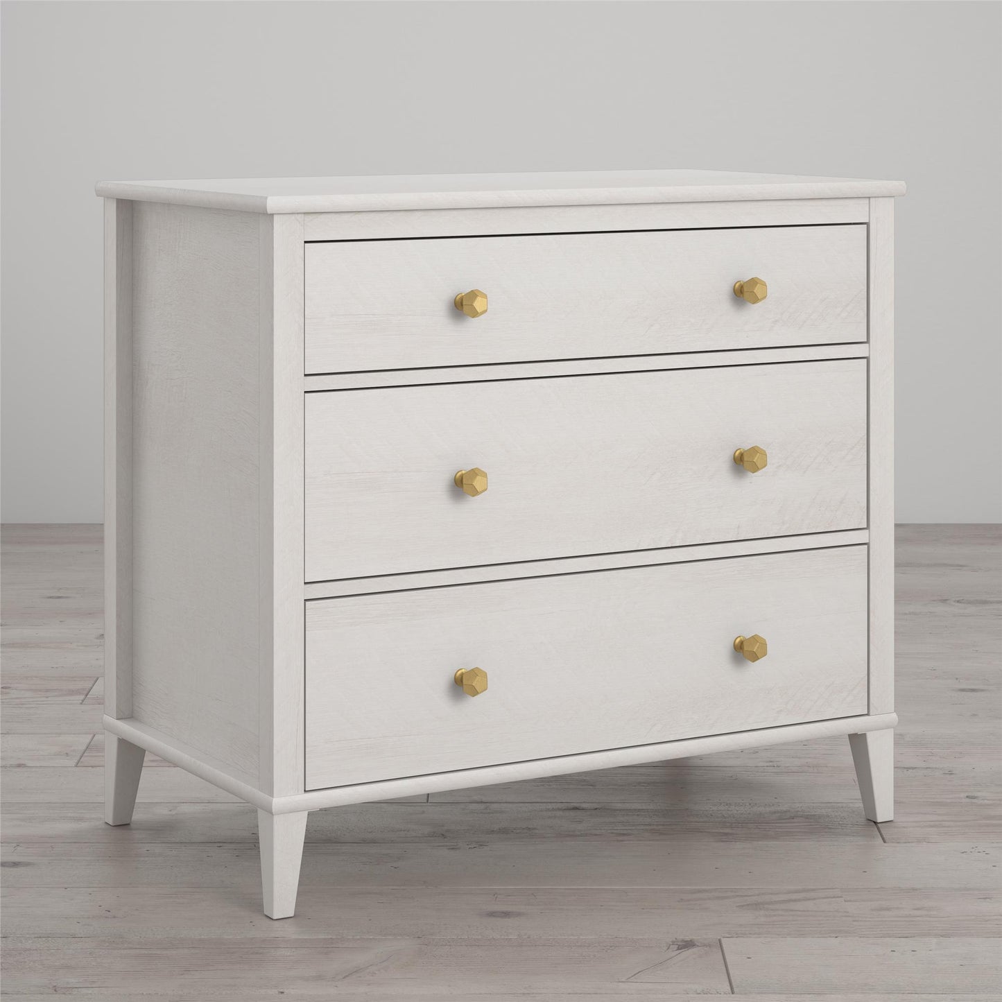 Monarch Hill Poppy 3 Drawer Dresser with 2 Sets of Knobs - Gray