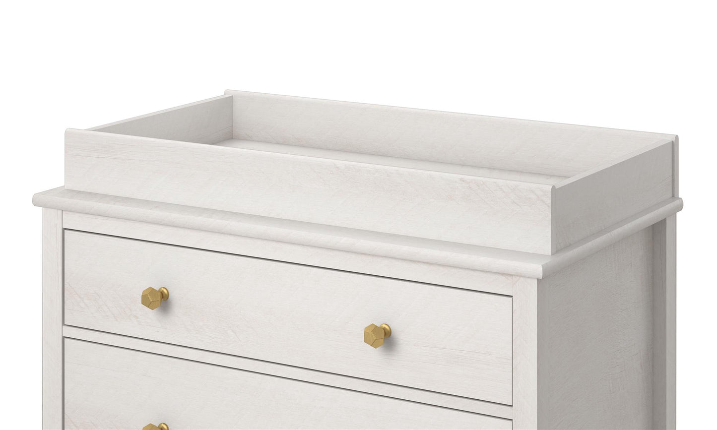 Poppy Changing Table Topper for Nursery Dresser - Ivory Oak