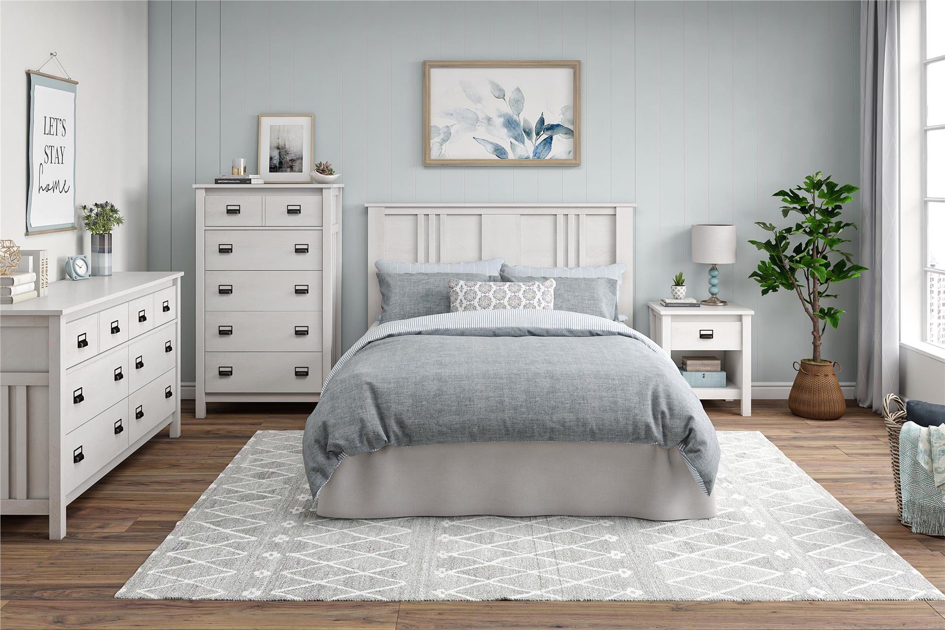 Adams 5 Drawer Dresser, Ivory Oak - Ivory Oak