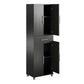 Camberly 4 Door/1 Drawer Storage Cabinet, Black Oak - Black Oak