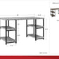 Ashlar Desk with Open Storage Shelves and Metal Legs - Light Concrete