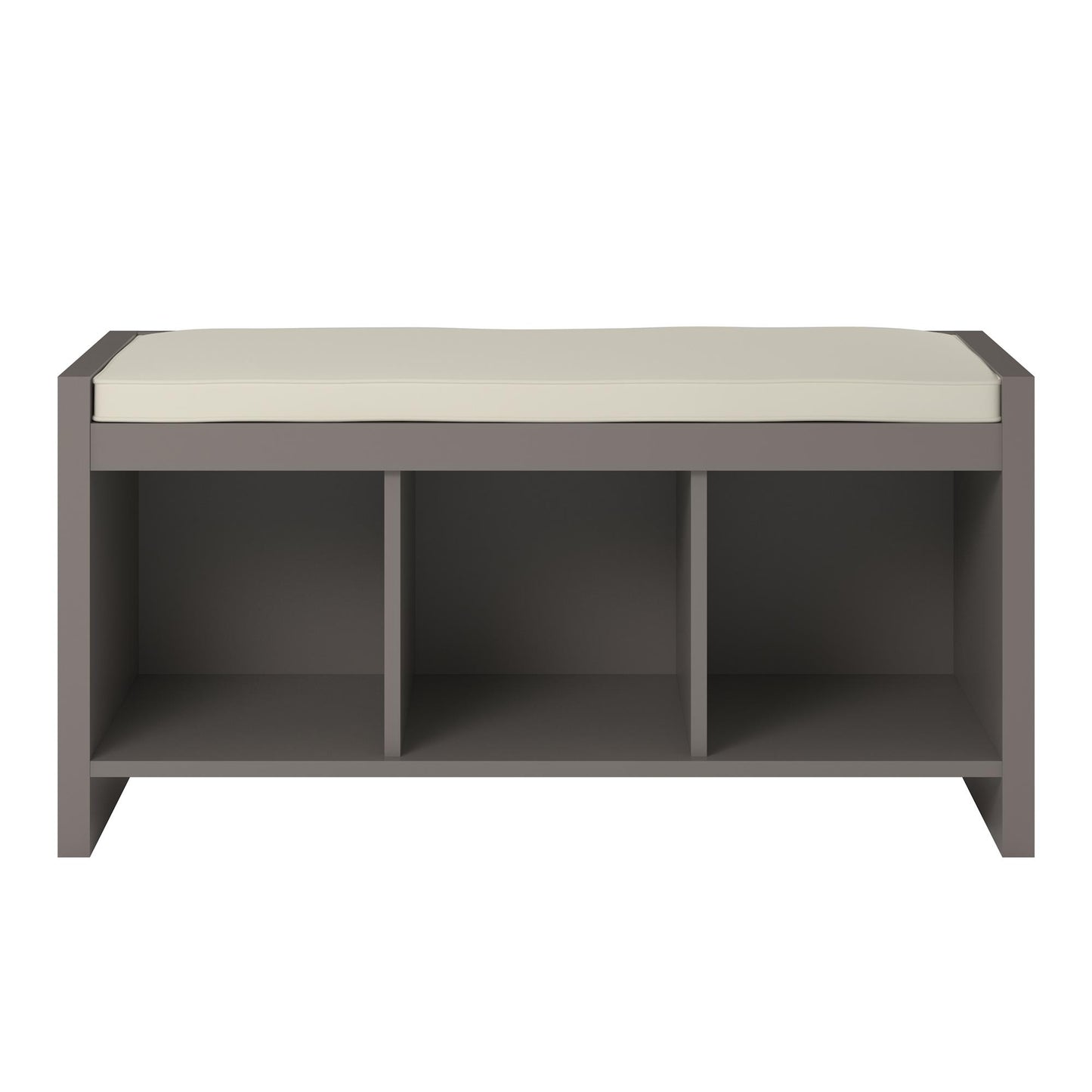 Penelope Entryway Storage Bench with Cushion and Cubbies - Taupe
