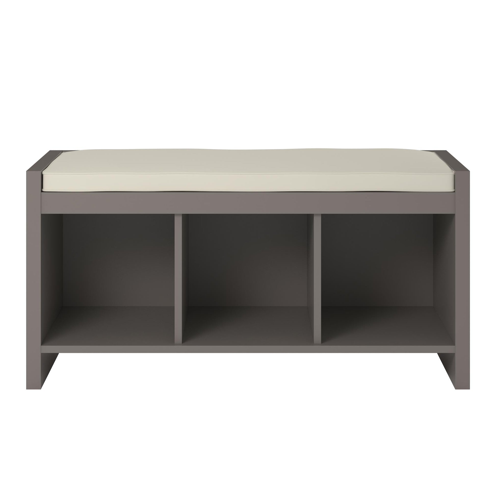 Penelope Entryway Storage Bench with Cushion and Cubbies - Taupe
