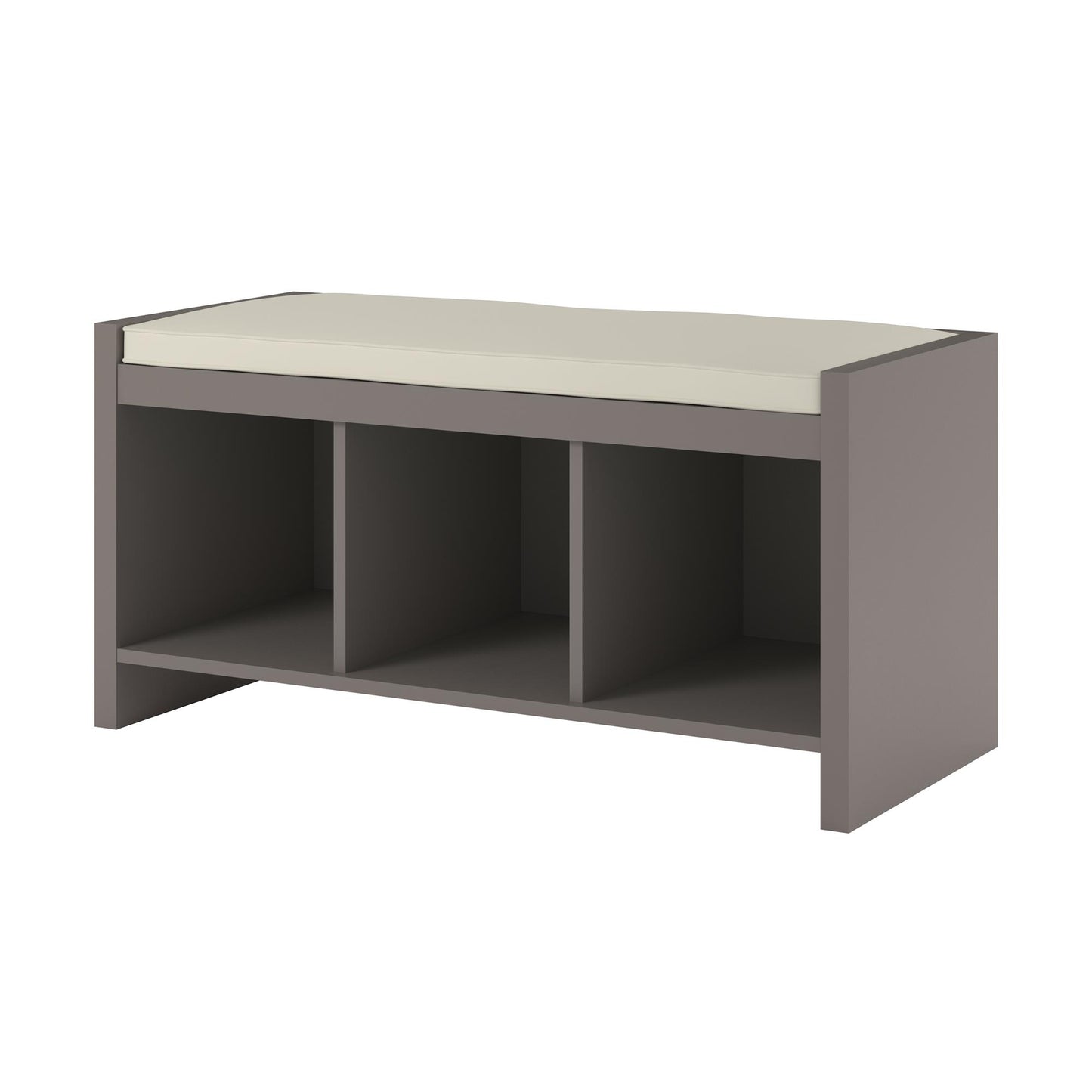 Penelope Entryway Storage Bench with Cushion and Cubbies - Taupe