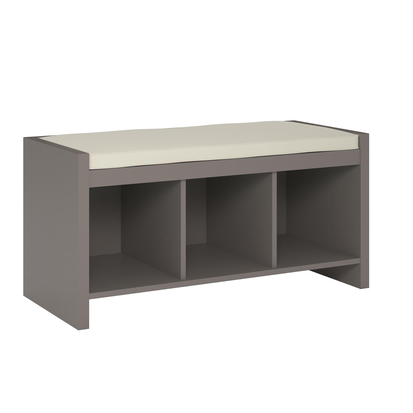 Penelope Entryway Storage Bench with Cushion and Cubbies - Taupe