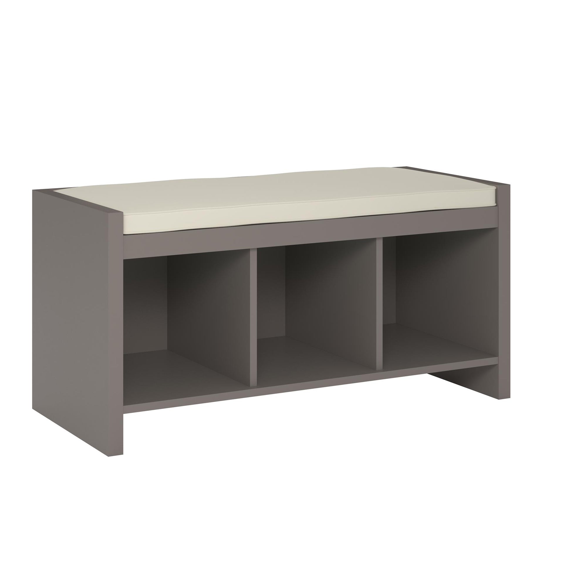Penelope Entryway Storage Bench with Cushion and Cubbies - Taupe