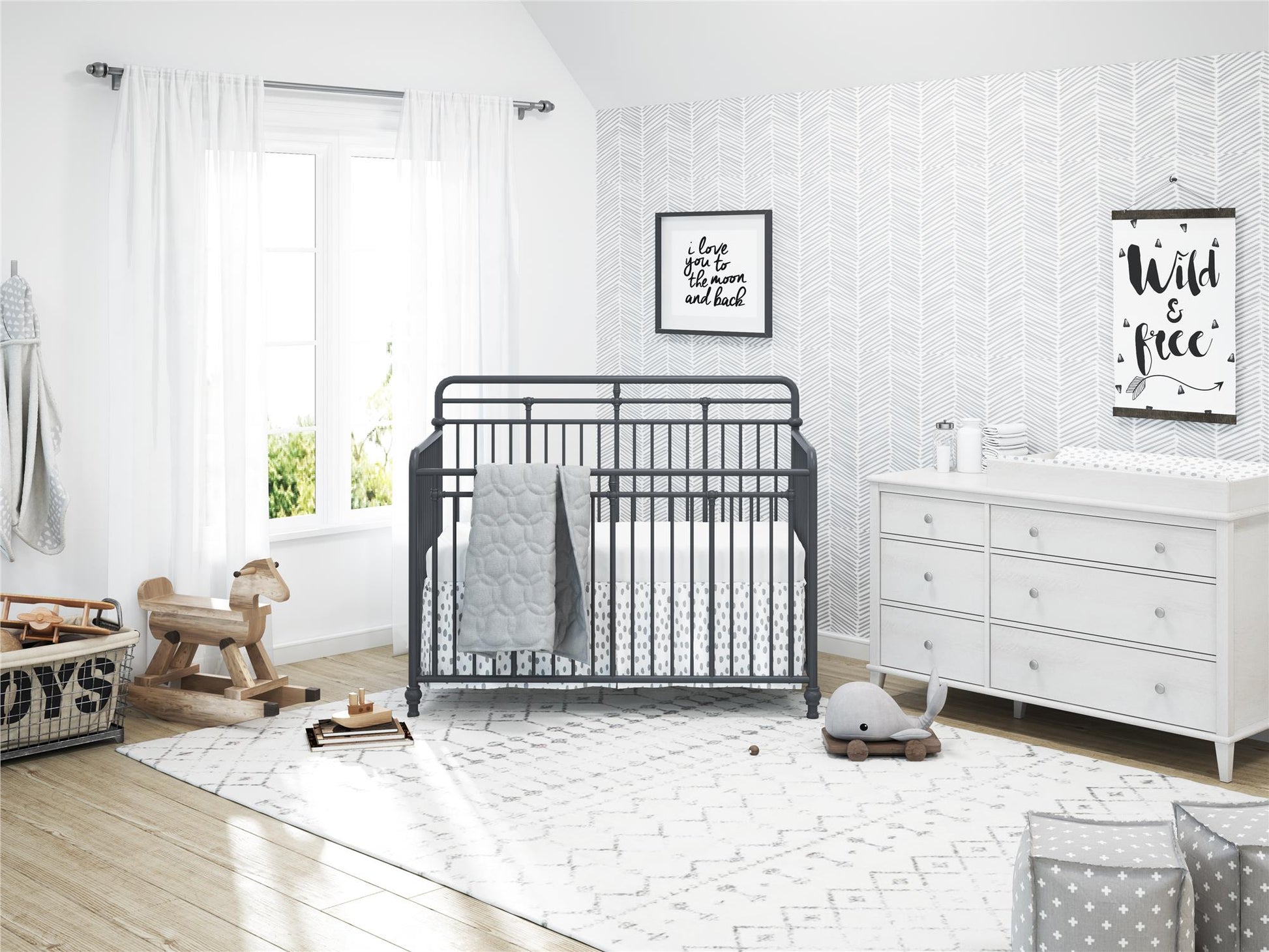 Poppy Changing Table Topper for Nursery Dresser - Ivory Oak