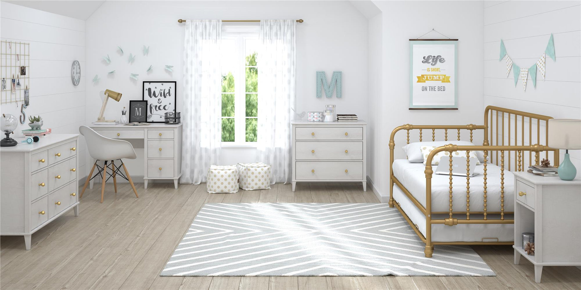 Monarch Hill Poppy 3 Drawer Dresser with 2 Sets of Knobs - Ivory Oak