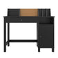 Abigail Kids Desk with Divided Storage Hutch and Chair - Black
